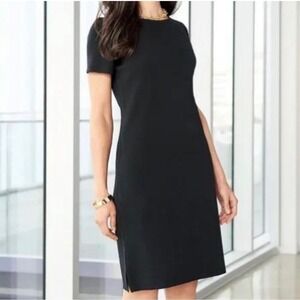 Ming Wang Black Knit Dress Short Sleeve Size XL Career Casual Comfortable